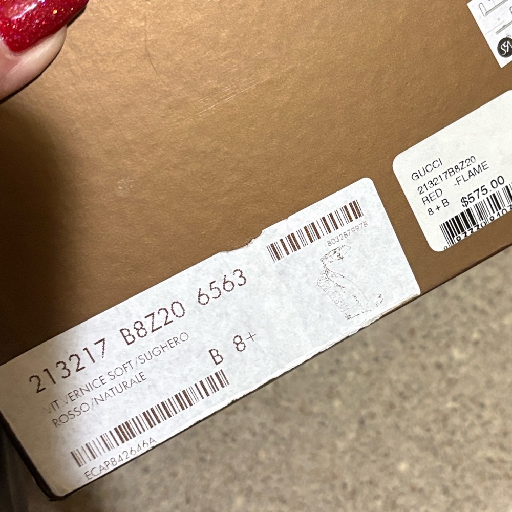 Gucci Red Patent Leather Cork Wedge Sandals - Picture 12 of 16